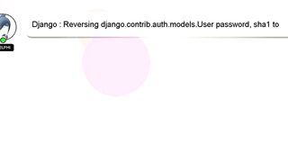 Django : Reversing django.contrib.auth.models.User password, sha1 to readable string