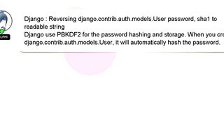 Django : Reversing django.contrib.auth.models.User password, sha1 to readable string