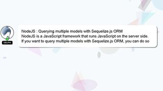 NodeJS : Querying multiple models with Sequelize.js ORM