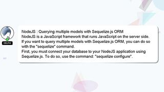 NodeJS : Querying multiple models with Sequelize.js ORM