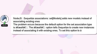 NodeJS : Sequelize associations: set[Models] adds new models instead of associating existing ones