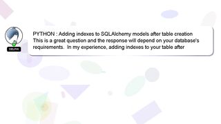 PYTHON : Adding indexes to SQLAlchemy models after table creation