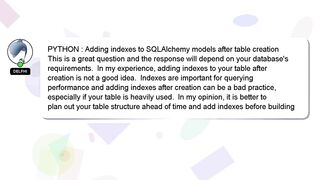 PYTHON : Adding indexes to SQLAlchemy models after table creation