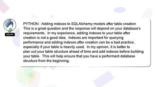 PYTHON : Adding indexes to SQLAlchemy models after table creation