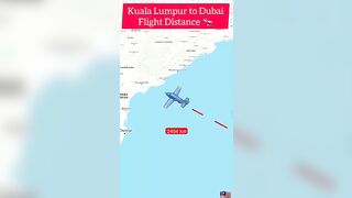 Kuala Lumpur to Dubai Flight Travel Distance #flighttravel #tiktok #travel #dubai #shorts