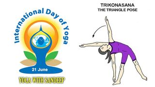 21 June International Yoga Day Trikonasana ( The Triangle Pose )