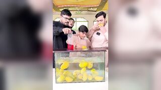 Eating Mangoes Funny Bottle Flip Challenge