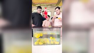 Eating Mangoes Funny Bottle Flip Challenge