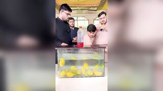 Eating Mangoes Funny Bottle Flip Challenge