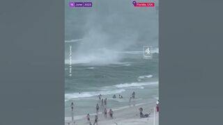 Waterspout causes chaos on Florida beach and injures two