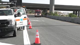 San Diego: I-15 Flipped Semi Truck w/ Trailer 06172023