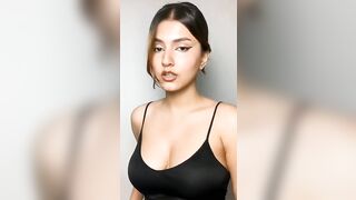 satin Black slip dress - lingerie try on