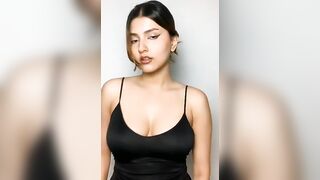 satin Black slip dress - lingerie try on