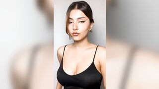 satin Black slip dress - lingerie try on