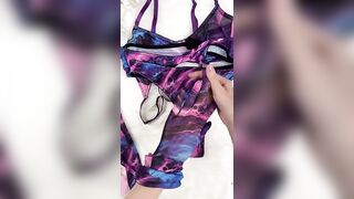 303258 Tie-Dye Mesh Sexy Lingerie Set with 5 Pieces, including Gloves and Mesh Thigh-High Stockings