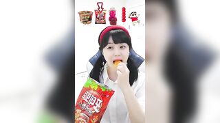 Red food MUKBANG???????????? #tiktok #shorts