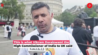 Londoners Celebrate International Day of Yoga at Trafalgar Square, Author Amish Tripathi Joins In