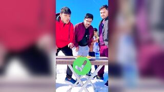 Funny Bottle Flip Challenge In Snow