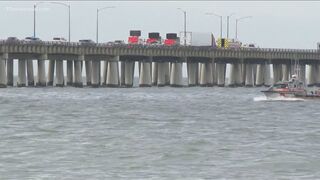 Coast Guard searches for 1 person after tractor-trailer drives off Chesapeake Bay Bridge-Tunnel