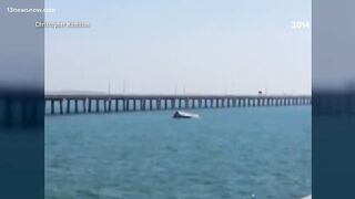 Coast Guard searches for 1 person after tractor-trailer drives off Chesapeake Bay Bridge-Tunnel