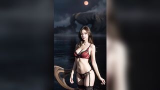 [4K AI Art] 레드문 란제리 화보촬영 Red Moon Lingerie Photoshoot レッドムーンランジェリー写真撮影 | realistic LOOKBOOK
