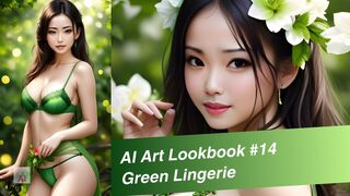 AI Art Lookbook #14: Green Lingerie