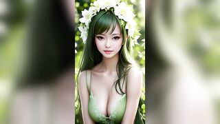 AI Art Lookbook #14: Green Lingerie