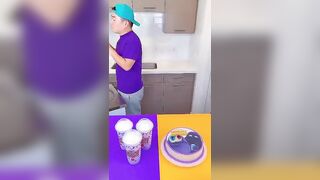 Grimace's shake vs cake ice cream challenge! ???? #funny #grimace #shorts by Ethan Funny Family