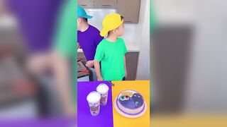 Grimace's shake vs cake ice cream challenge! ???? #funny #grimace #shorts by Ethan Funny Family