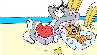 Menggambar dan Mewarnai Tom & Jerry Bersantai di Pantai