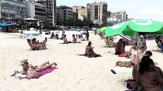 ???????? Hot day at Ipanema beach Brazil | beach walk 4k