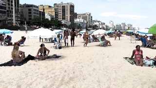 ???????? Hot day at Ipanema beach Brazil | beach walk 4k