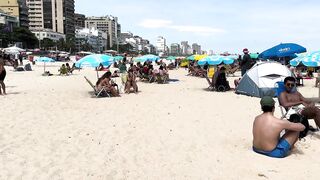 ???????? Hot day at Ipanema beach Brazil | beach walk 4k