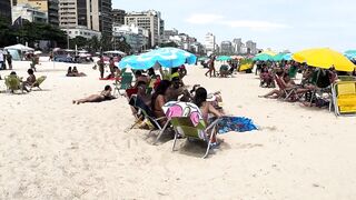 ???????? Hot day at Ipanema beach Brazil | beach walk 4k