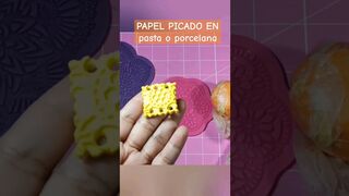 Como hacer simulación mini de papel picado en Pasta Flexible o Porcelana Fría.