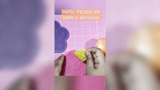 Como hacer simulación mini de papel picado en Pasta Flexible o Porcelana Fría.