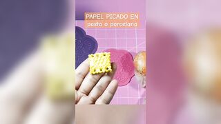 Como hacer simulación mini de papel picado en Pasta Flexible o Porcelana Fría.