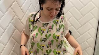 Dry Vs Wet Try On haul See through Try On Haul Shower with me1080P HD