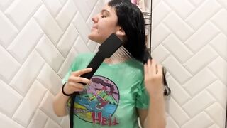 Dry Vs Wet Try On haul See through Try On Haul Shower with me1080P HD