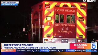 Triple-stabbing leaves suspect in critical condition in Long Beach