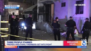 Triple-stabbing leaves suspect in critical condition in Long Beach