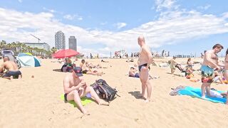 ???? Best Beaches in Spain - Barceloneta Beach walk June 2023 Spain #beachwalk