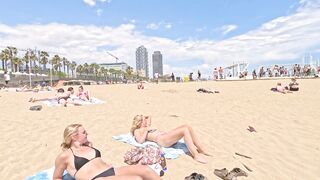 ???? Best Beaches in Spain - Barceloneta Beach walk June 2023 Spain #beachwalk