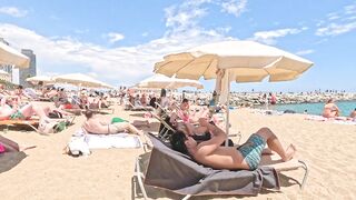 ???? Best Beaches in Spain - Barceloneta Beach walk June 2023 Spain #beachwalk