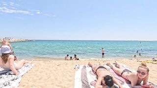 ???? Best Beaches in Spain - Barceloneta Beach walk June 2023 Spain #beachwalk