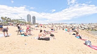 ???? Best Beaches in Spain - Barceloneta Beach walk June 2023 Spain #beachwalk