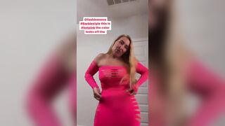 Fashionnova Hot Pink Cut Out Stretch Dress Try On Haul Barbie Style Lovable Curves