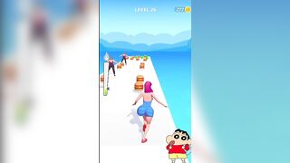 Shinchan Playing Twerk Race 3D | Twerk Race 3D Running Game With Shinchan #shorts #shinchan