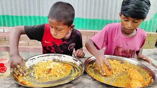 Brother vs Brother Eating Challenge || Delicious Egg Curry with Rice Eating Competition