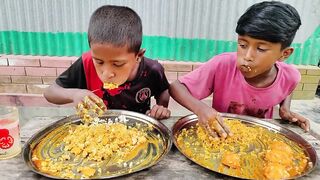 Brother vs Brother Eating Challenge || Delicious Egg Curry with Rice Eating Competition